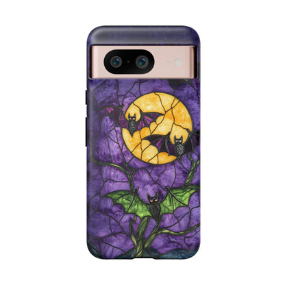 Full Moon Stained Glass Style Halloween Bats Phone Case