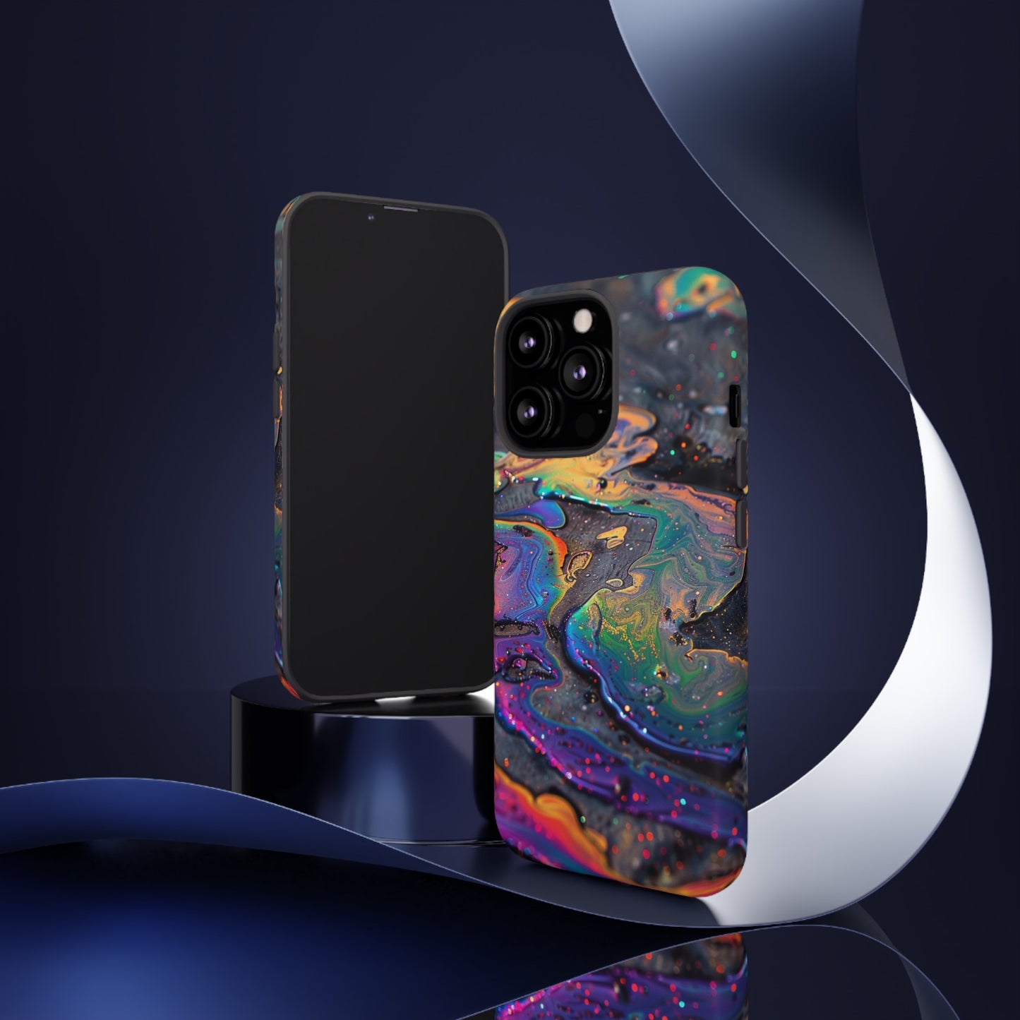 Opalescent Marbled Holographic Print Phone Case