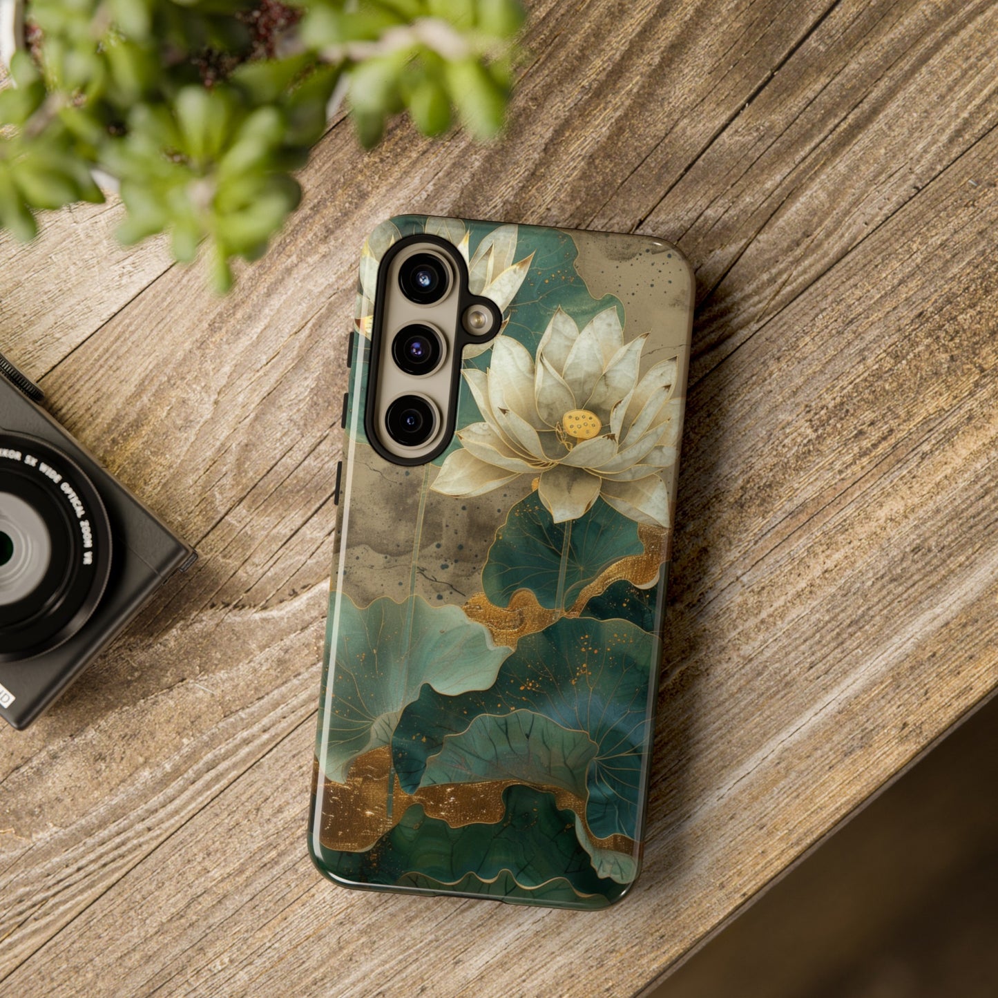 Zen Stained Glass Lotus Floral Design Phone Case