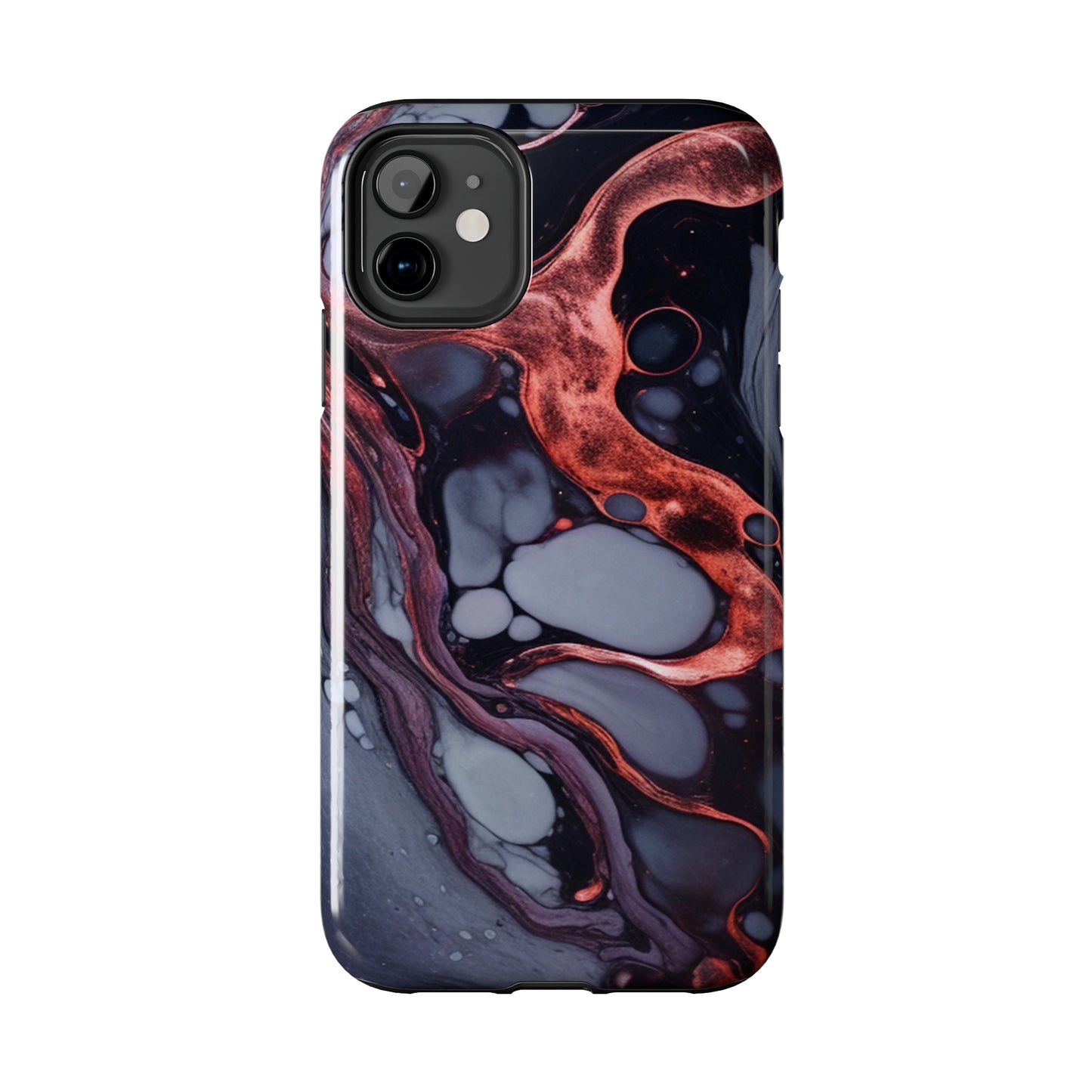 Marbled Dark Lava Flow Phone Case | Embrace the Vibrant Magma Vibes