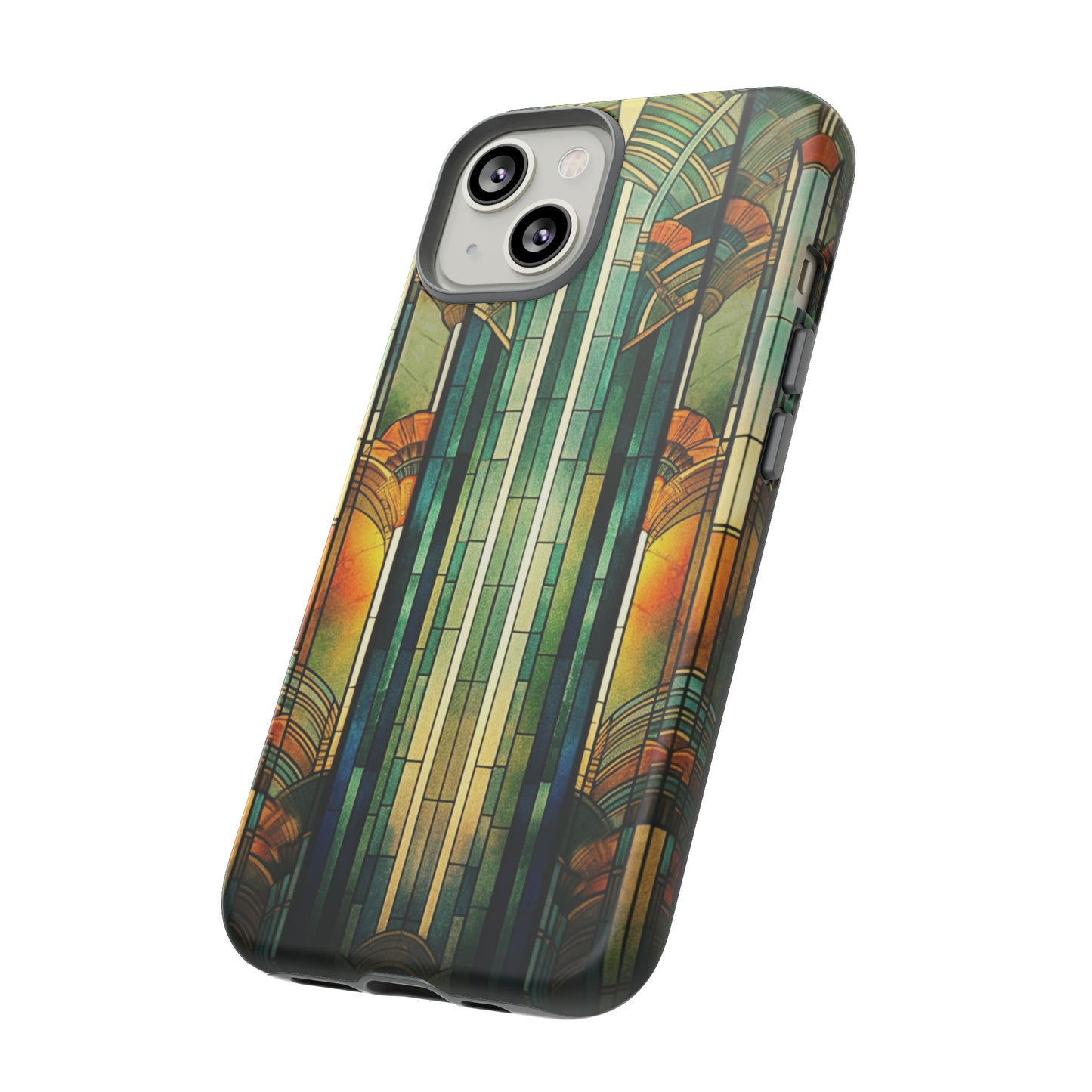 Art Deco Stained Glass floral Phone Case for iPhone 15, 14, Pro Max, 13, 12 & Samsung Galaxy S23, S22, S21, Google Pixel