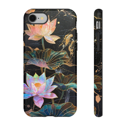 Zen Stained Glass Lotus Floral Design Phone Case