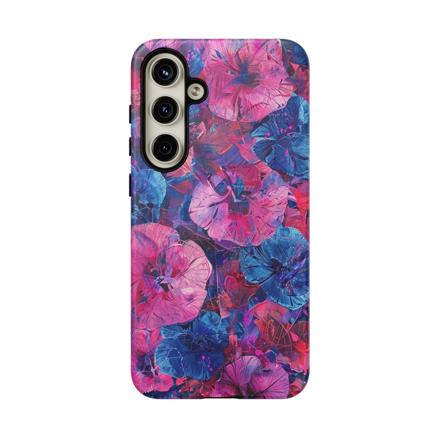 Magenta and Blue Color Floral Explosion Phone Case