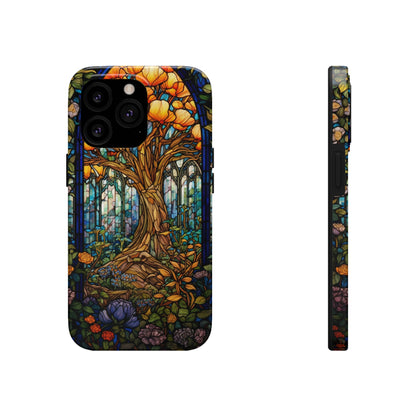 Tree of Life Stained Glass Style iPhone Tough Case | Embrace Nature's Harmony with Durable Elegance