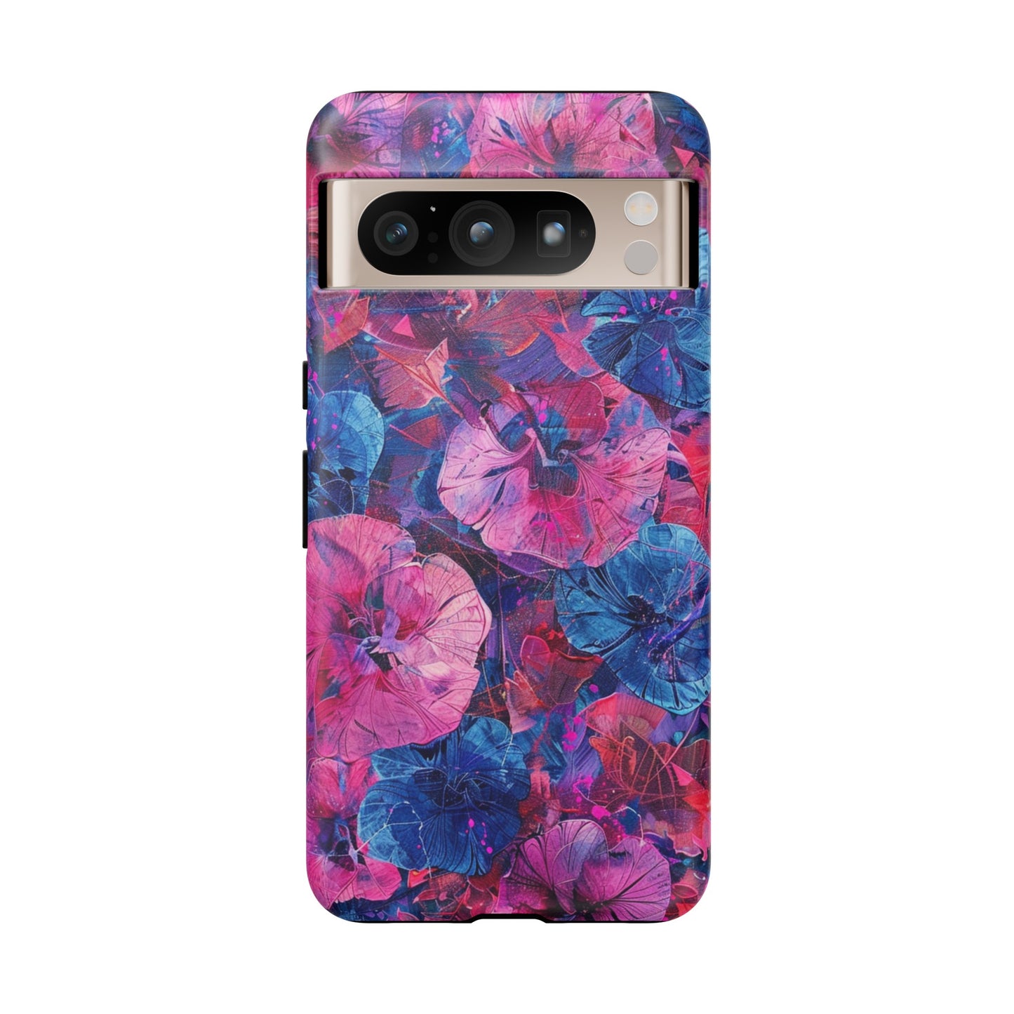 Magenta and Blue Color Floral Explosion Phone Case