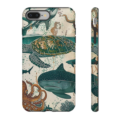 Undersea World Shark, Turtle, Manta Ray Phone Case