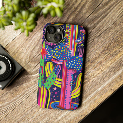 Retro 1960s Psychedelic Cactus Flowers Phone Case