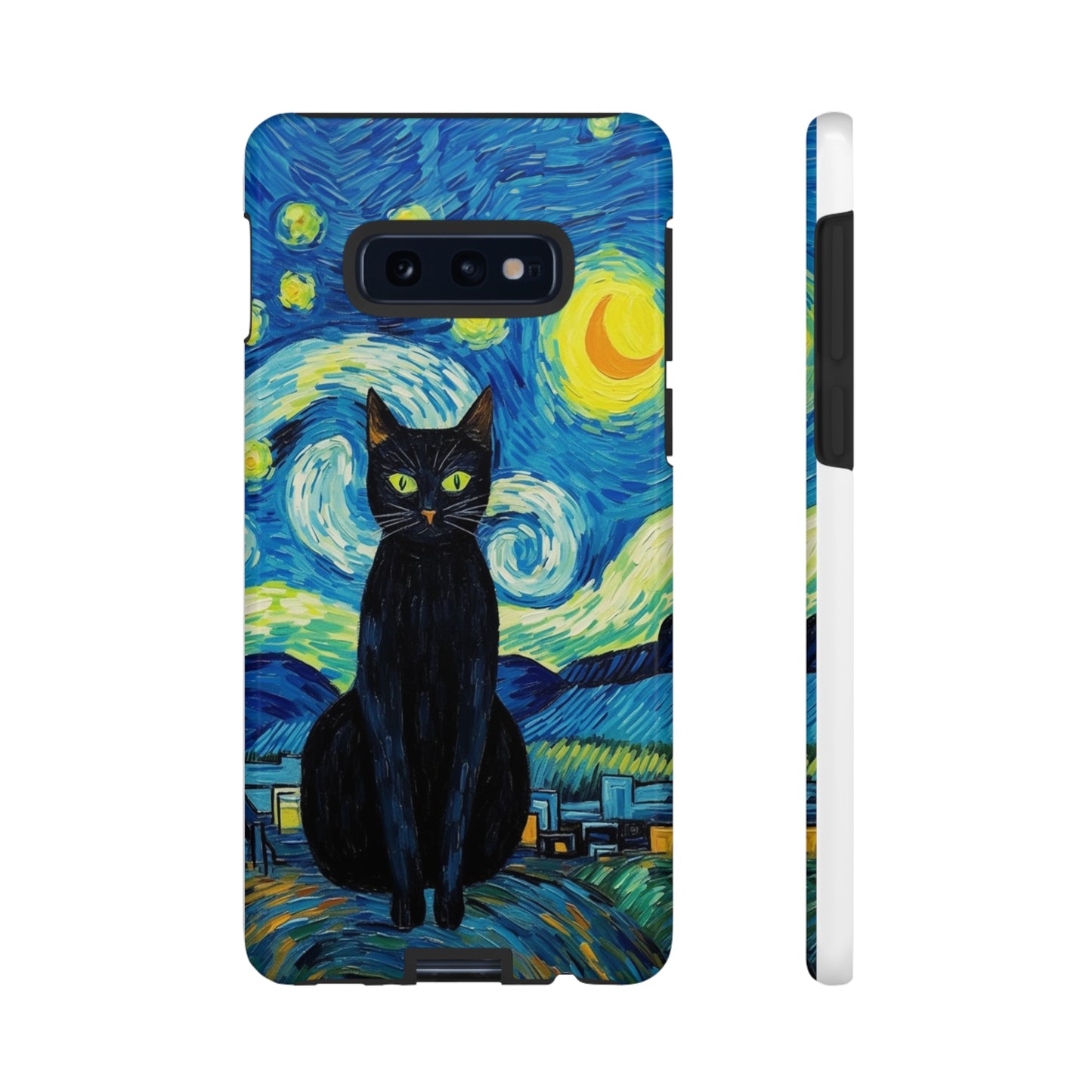 Starry Night Van Gogh Black Cat iPhone, Samsung Galaxy, Google Pixel  Case | Embrace Artistic Whimsy and Feline Charm