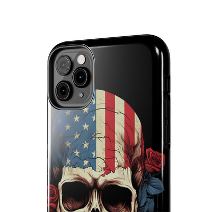 American Pride with an Edgy Spin: Skull USA Flag iPhone Case – Modern Protection Meets Patriotic Design