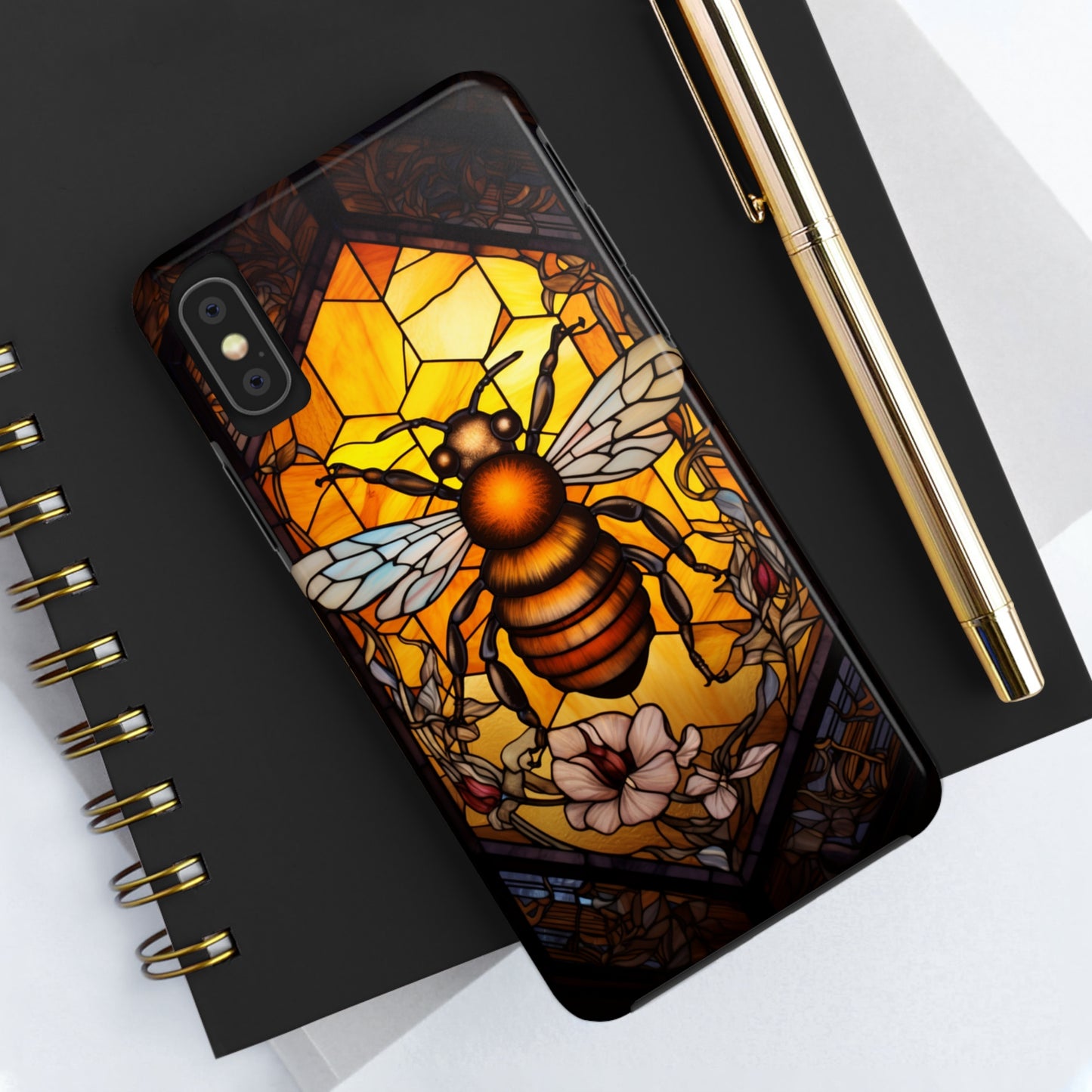 Stained glass Honey Bee iPhone Case | Embrace the Sweetness of Nature's Workers