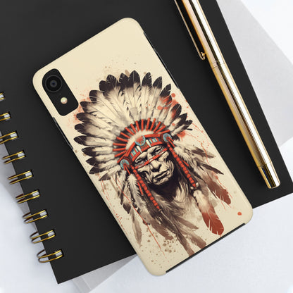 Proud Heritage: Native American Chief Headdress | Iconic Tribal iPhone Case for Models 11 through 14 Pro Max