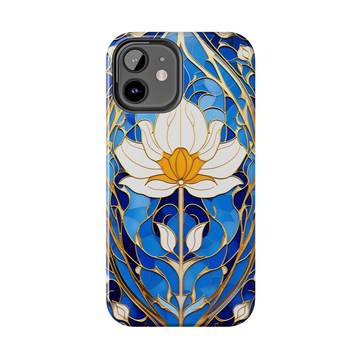 Art Deco Stained Glass iPhone Case | Vintage Floral Glamour, iPhone Case for Models 11 through 14 Pro Max