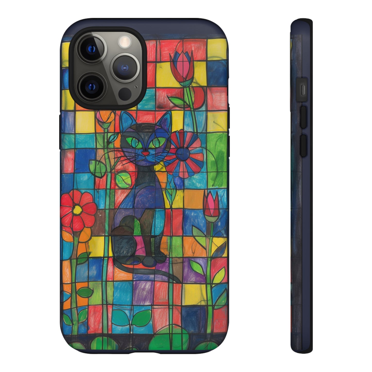 Cat in the Stained Glass Garden Phone Case