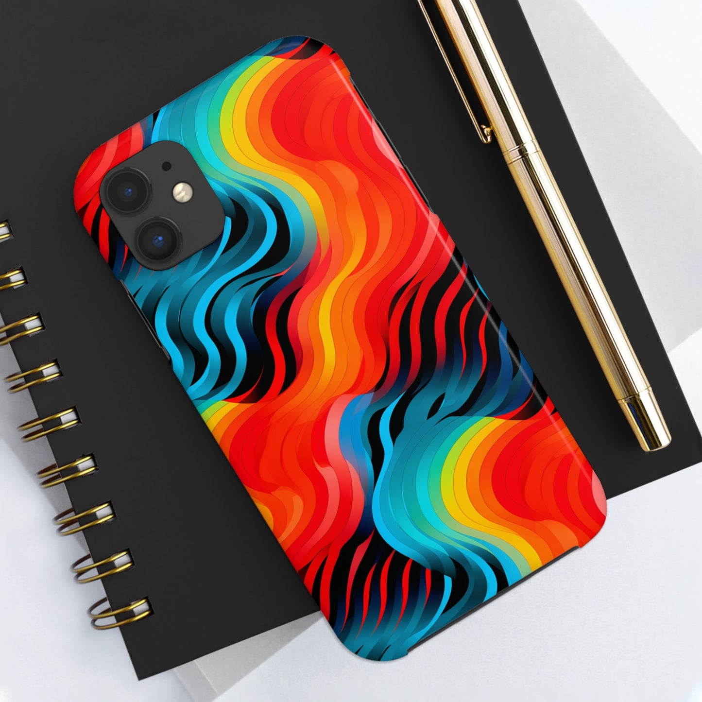 Color Splash Wave Pattern Tough iPhone Case | Embrace Vibrant Style and Reliable Protection