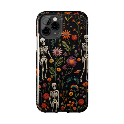 Skeletons in the garden Halloween Embroidery Phone Case