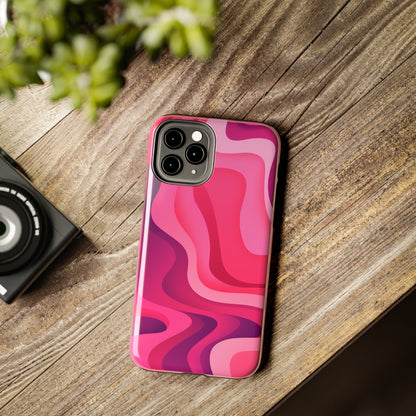 The Pink Wave iPhone Case Splash of Vibrance | Modern Art Meets Protection iPhone Tough Case