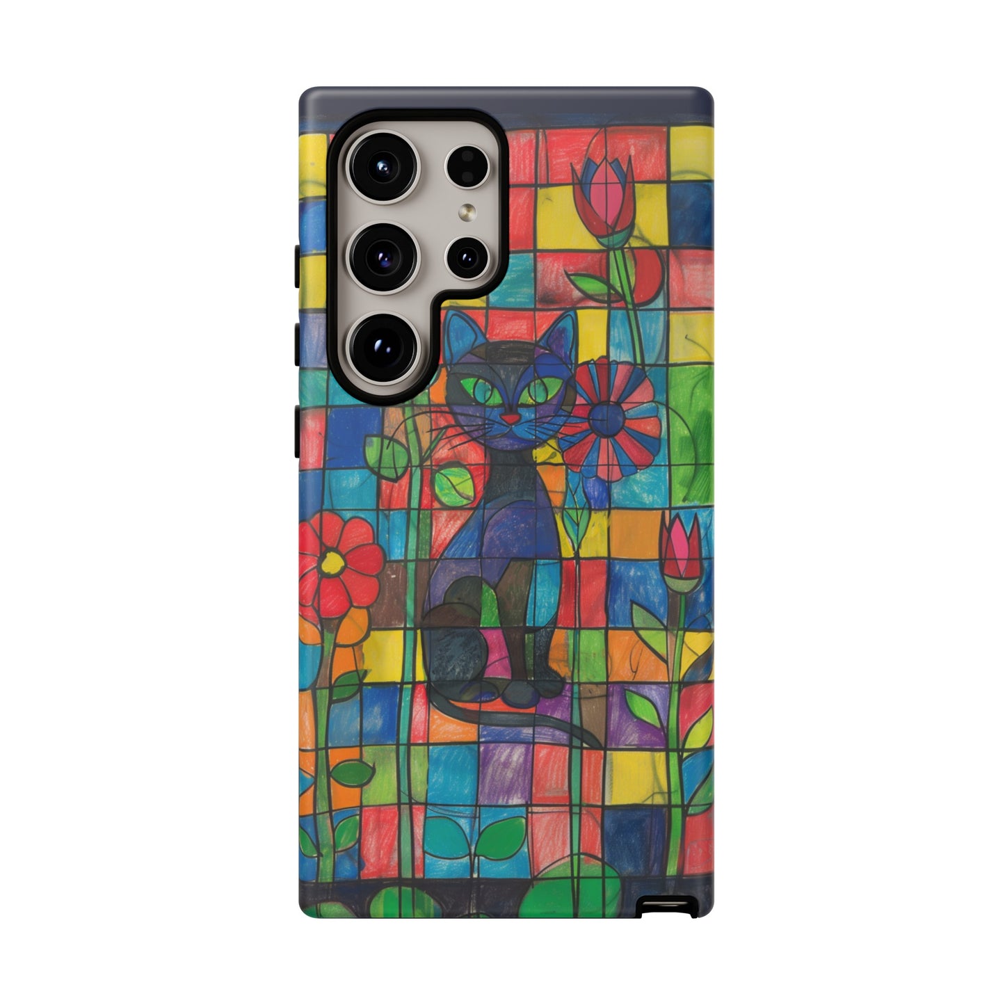 Cat in the Stained Glass Garden Phone Case