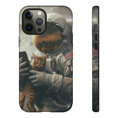 The Astronaut and the Cat Phone Case