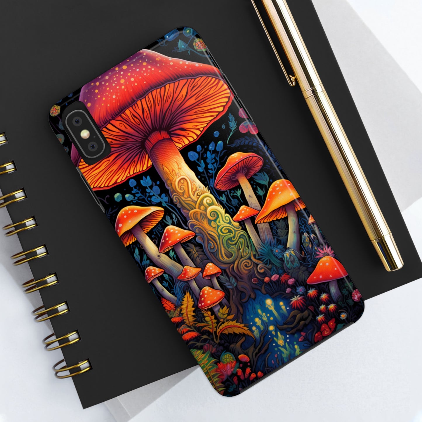 Trippy Magic Mushroom Tough iPhone Case | Psychedelic Art Phone Cover