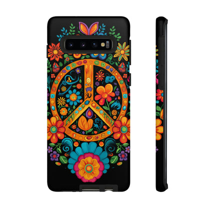 Peace Sign Embroidery Floral Hippie Style Phone Case