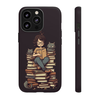 Cats and Books Phone Case