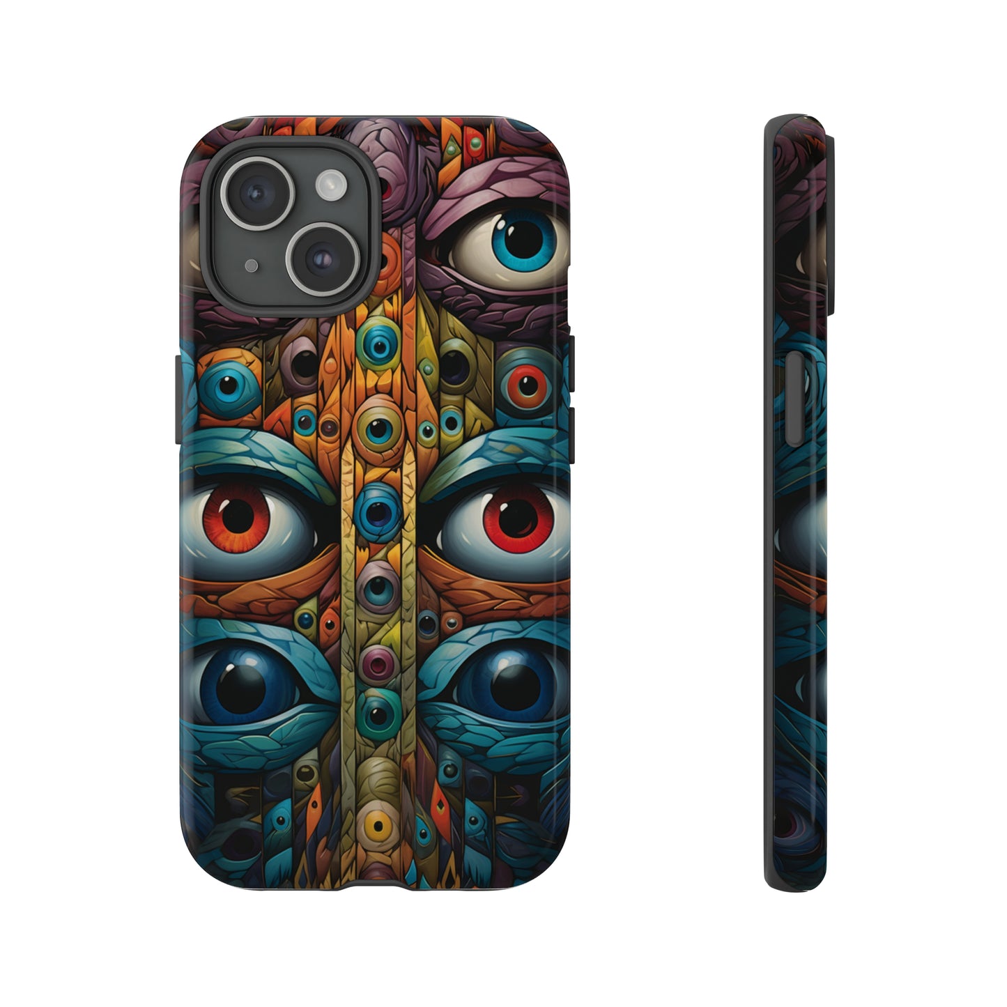 Psychedelic kaleidoscope design on iPhone 15 case