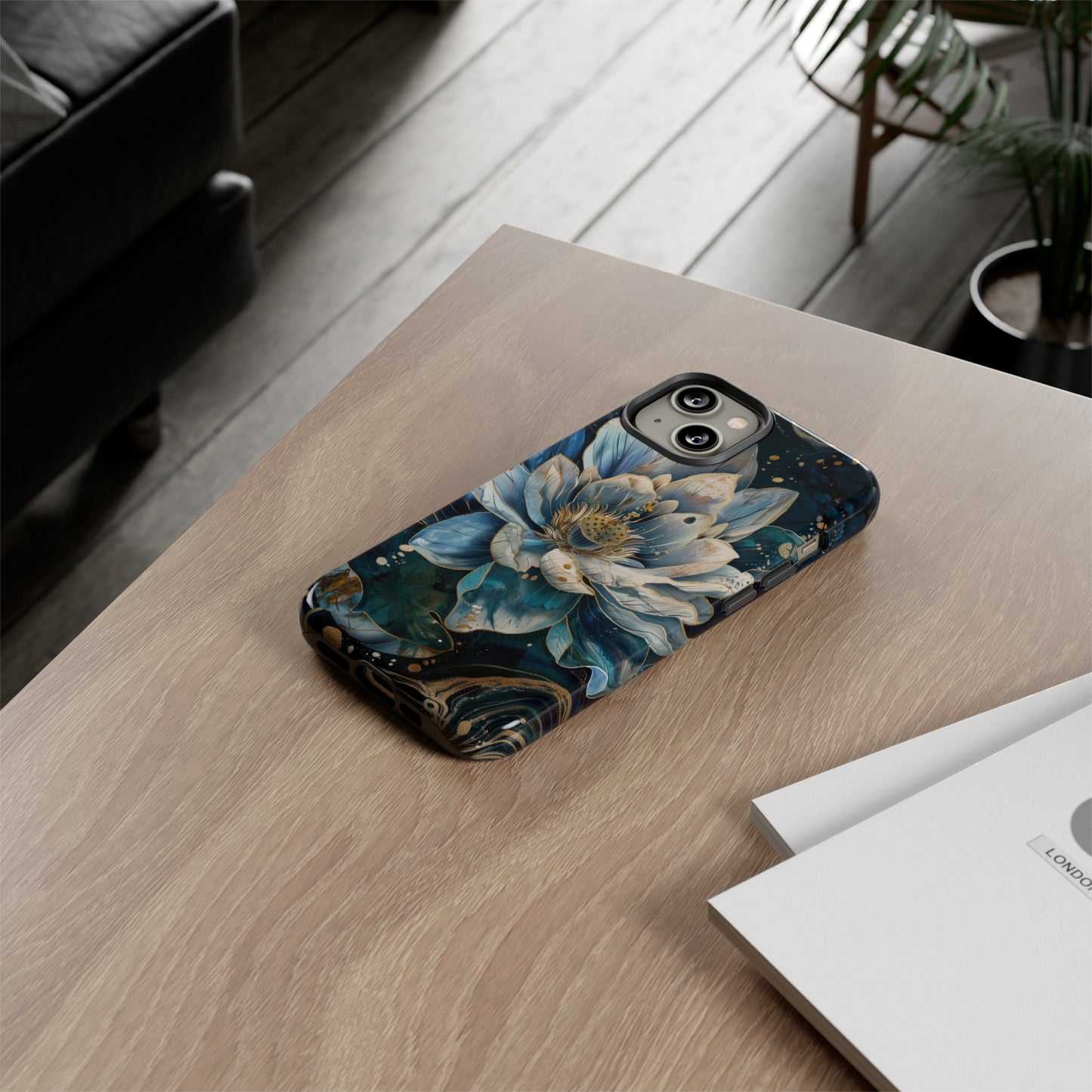 Zen Stained Glass Lotus Floral Design Phone Case