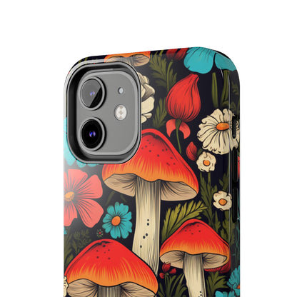 Psychedelic Retro Mushrooms iPhone case | Dive into Vintage Vibes