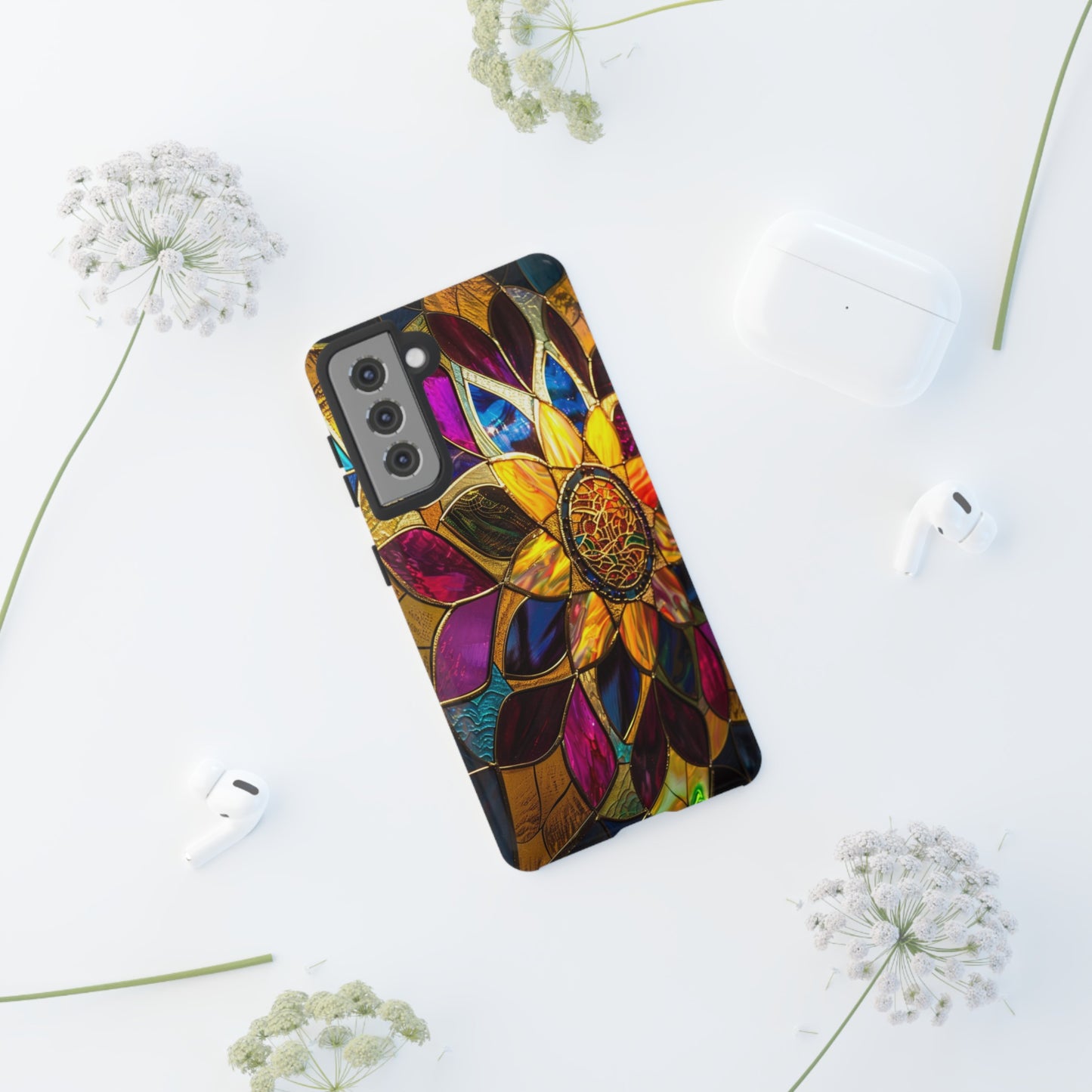 Cosmic Stained Glass Mandala Phone Case