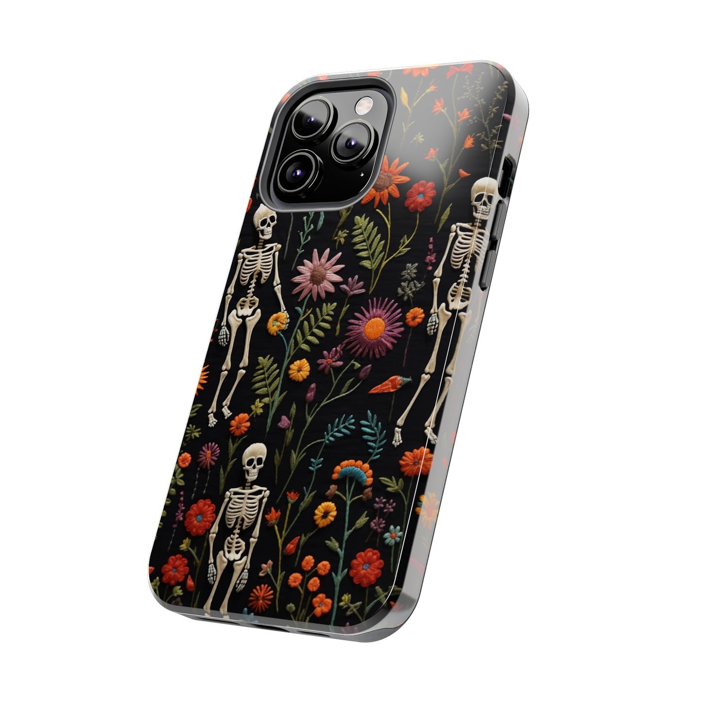 Skeletons in the garden Halloween Embroidery Phone Case