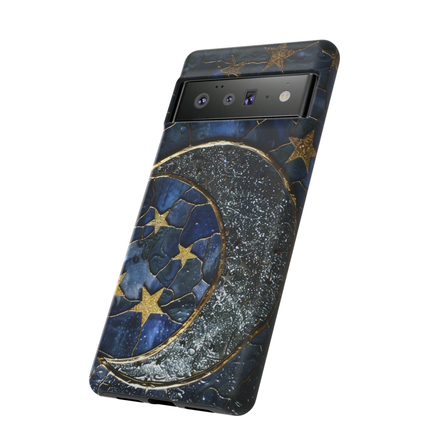 Moon Stars Stained Glass Starry Night Phone Case