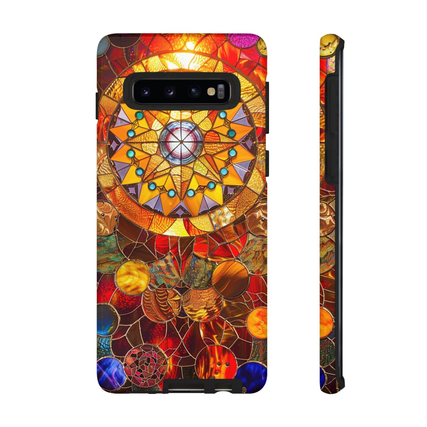 Cosmic Stained Glass Mandala Phone Case