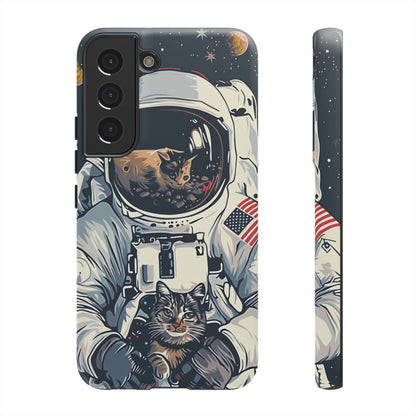 The Astronaut and the Cosmic Cat Phone Case