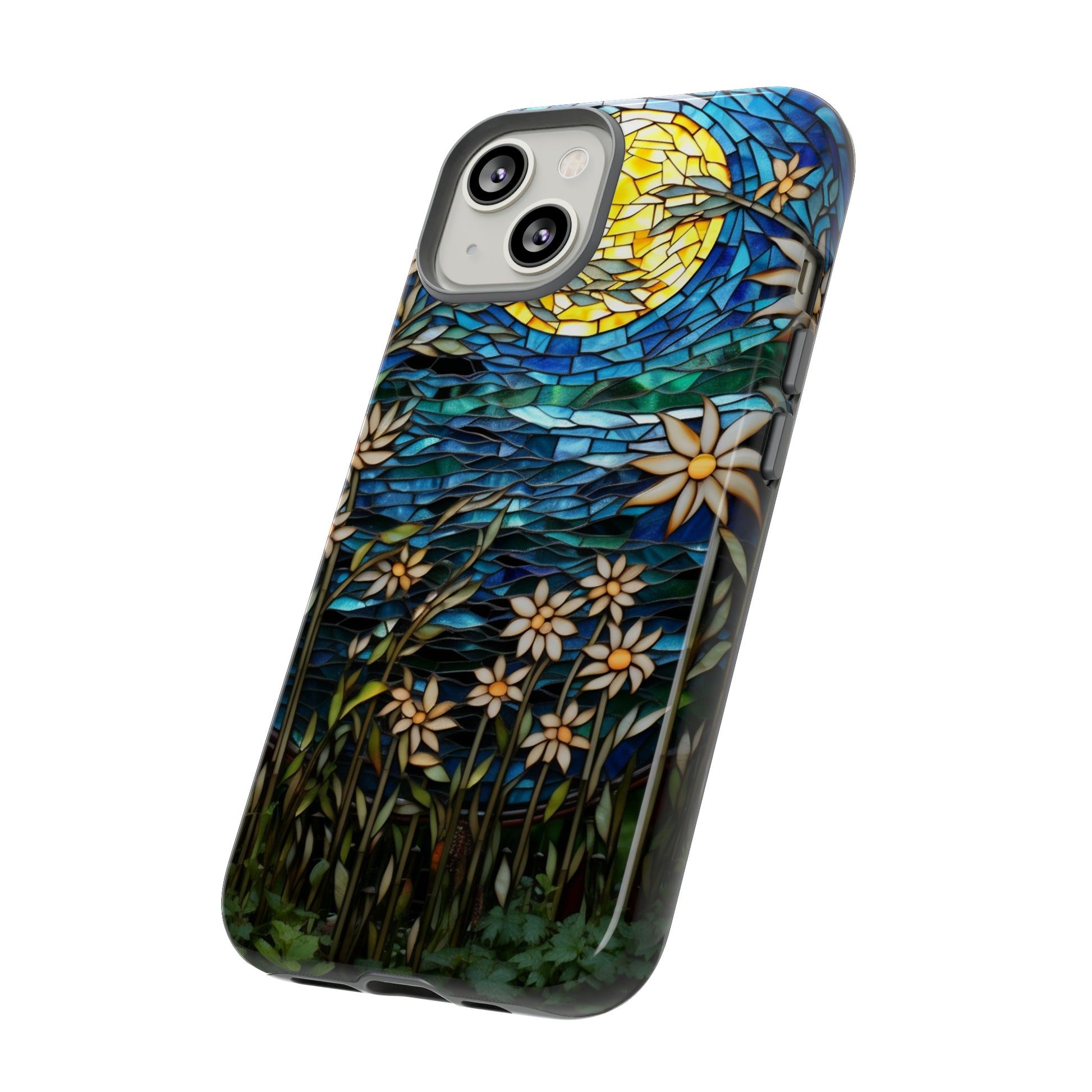 Retro floral stained glass cover for Samsung Galaxy S23