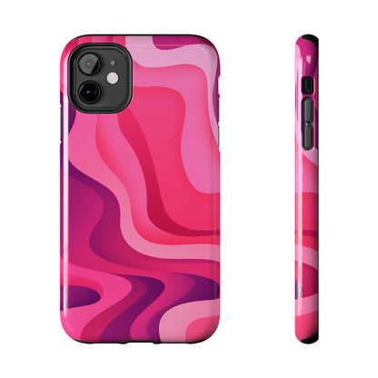 The Pink Wave iPhone Case Splash of Vibrance | Modern Art Meets Protection iPhone Tough Case