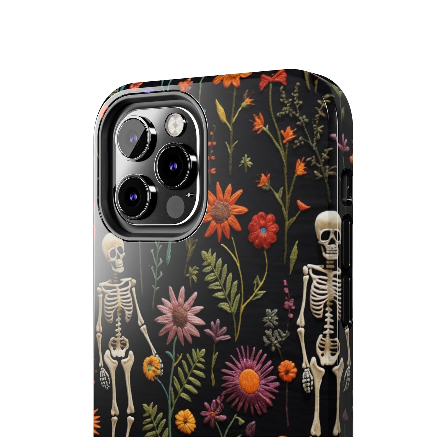 Skeletons in the garden Halloween Embroidery Phone Case