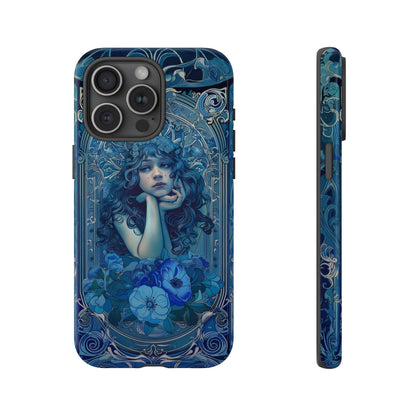 Blue Floral Art Nouveau Style Phone Case