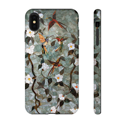 Stained Glass Hummingbirds and Flowers iPhone Case