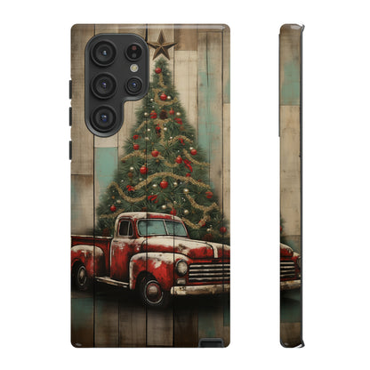 Classic Red Pickup Truck Christmas Phone Case