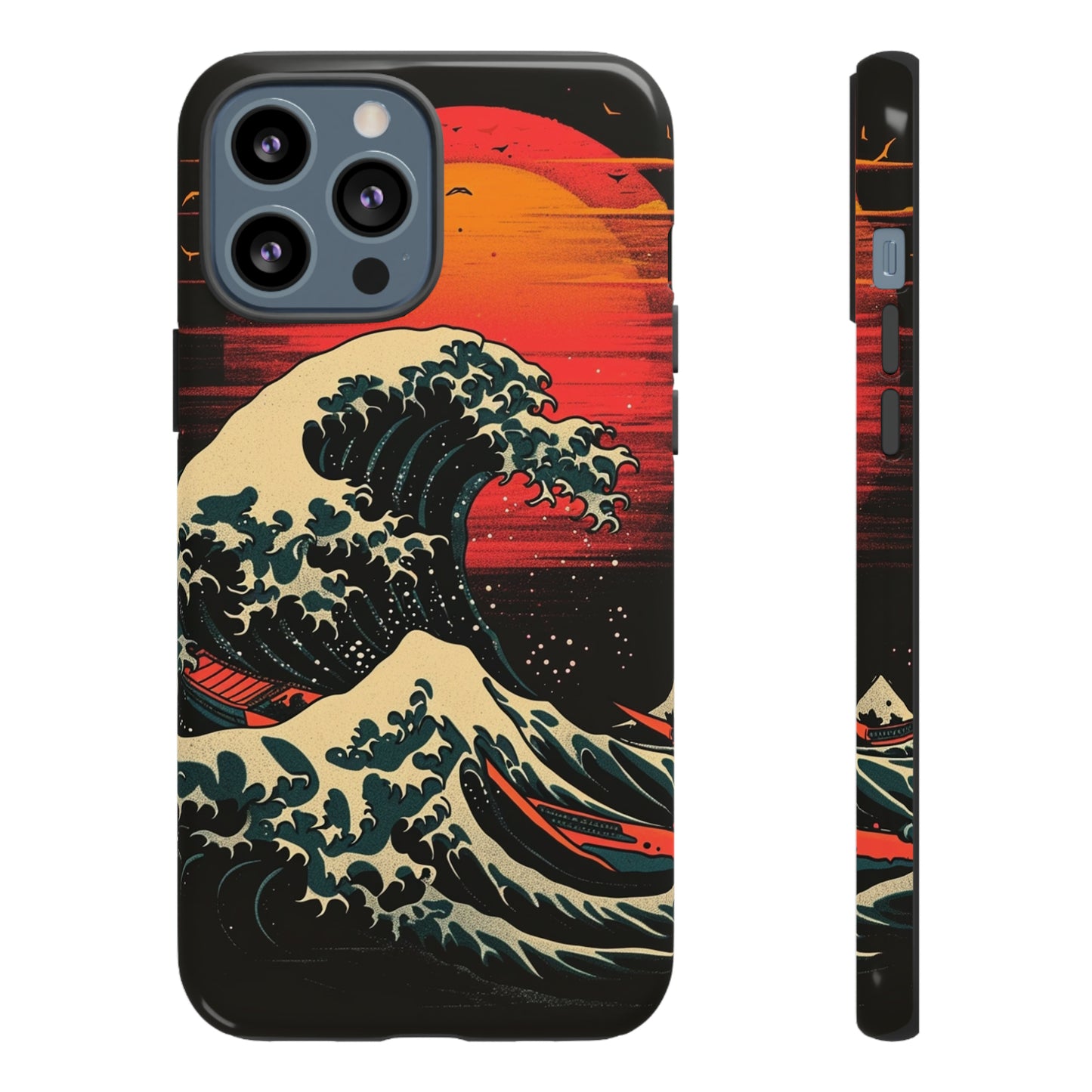 Great Wave off Kanagawa Retro Sunset