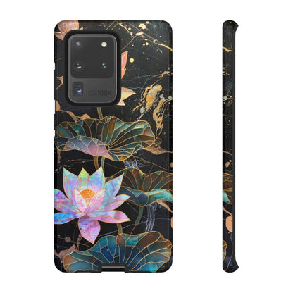 Zen Stained Glass Lotus Floral Design Phone Case