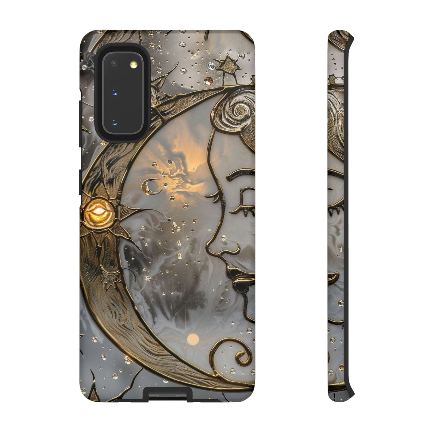 Moon Stars Stained Glass Starry Night Phone Case