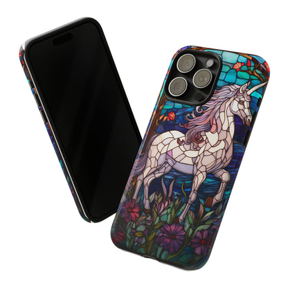 Unicorn Stained Glass iPhone, iPhone Case Retro Samsung Galaxy Phone Tough Case iPhone 15 14 Plus 13 12 7 8 Se Hippie Boho Style