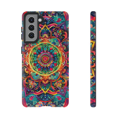 Cosmic Stained Glass Mandala Phone Case