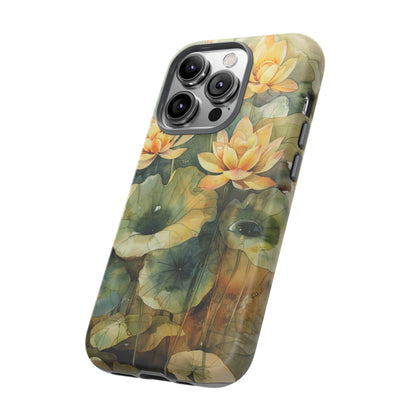 Zen Lotus Watercolor Painting iPhone 15 Case