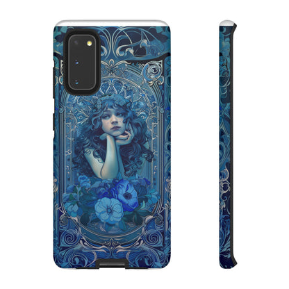 Blue Floral Art Nouveau Style Phone Case