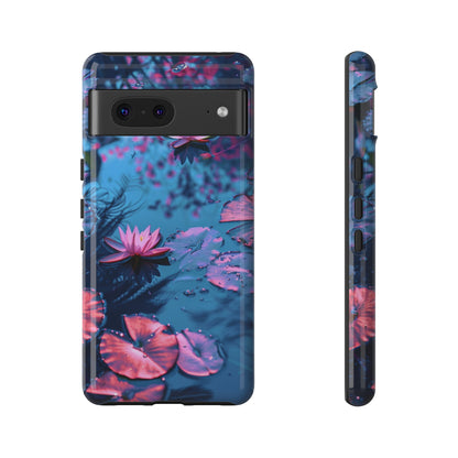 Magenta and Blue Color Zen Lily Pad Phone Case