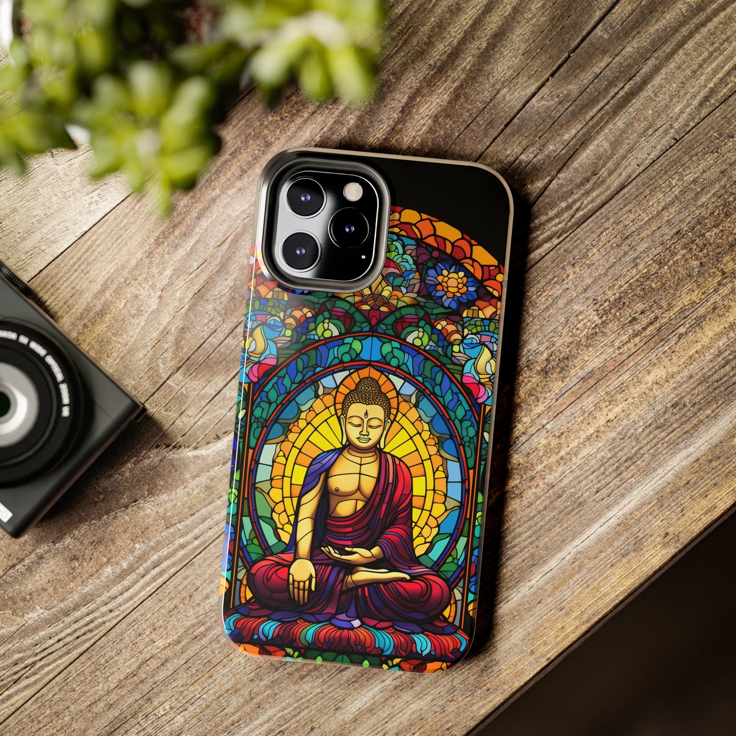 Stained Glass Magic: Psychedelic Tibet Buddha Mandala