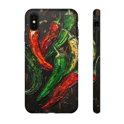 Green and Red Chili Peppers Phone Case