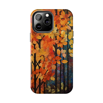Autumn iPhone 15 Case, Forest Embroidered Style Phone Case | Cottagecore Fairytale Design | iPhone & Samsung | Boho Retro Vibe